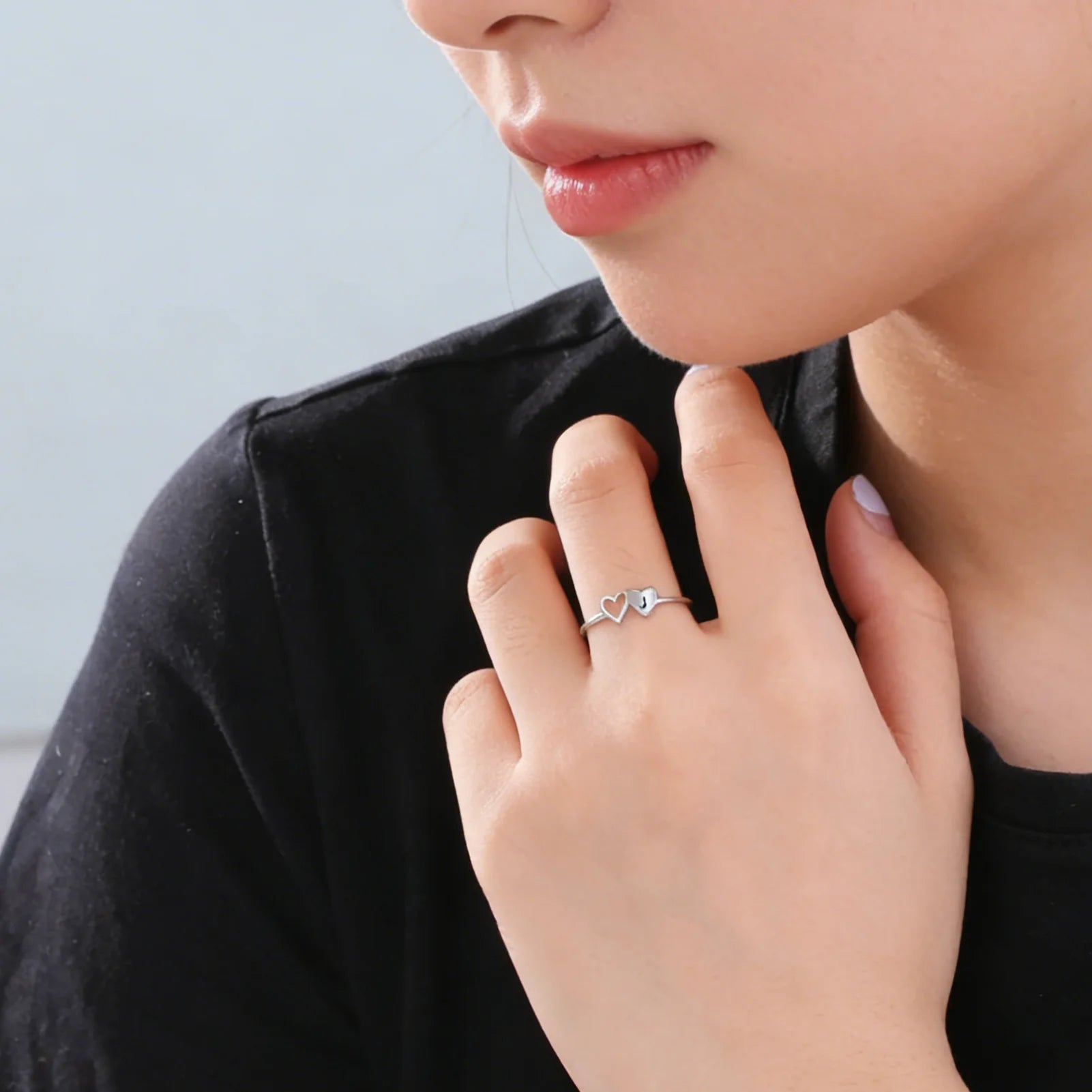 Bague saint valentin argenté